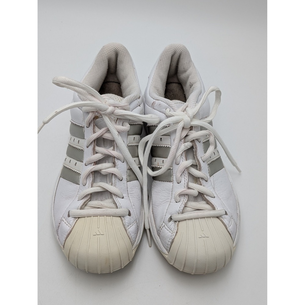 Adidas Sneakers Womens 7 White Silver‎ Superstar Shell Toe Low Top Torsion Retro